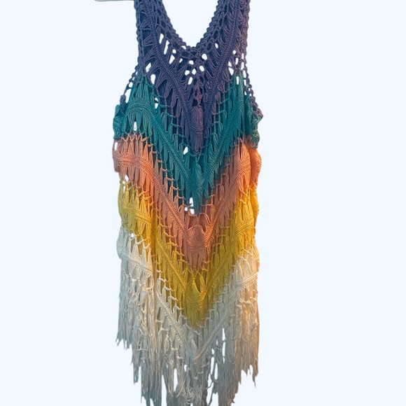 Multicolor Crochet Fringe Cover-Up - Picture 2 of 2